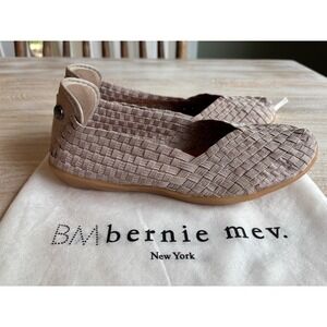 NEW Bernie Mev Catwalk Flats Womens Euro 37 US 6 Bronze Woven Elastic shoes